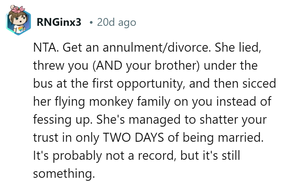 This one says otherwise—time for a divorce. Trust lasted as long as a Snapchat streak.