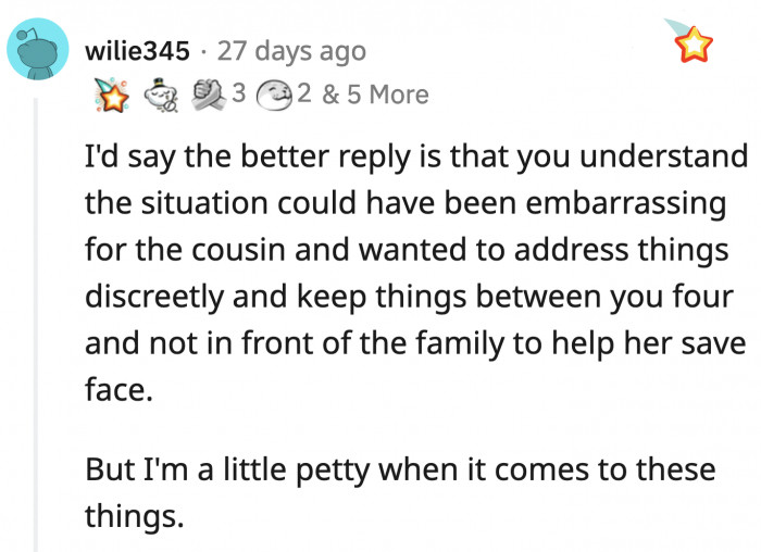 OP can also reply with a subtle dig