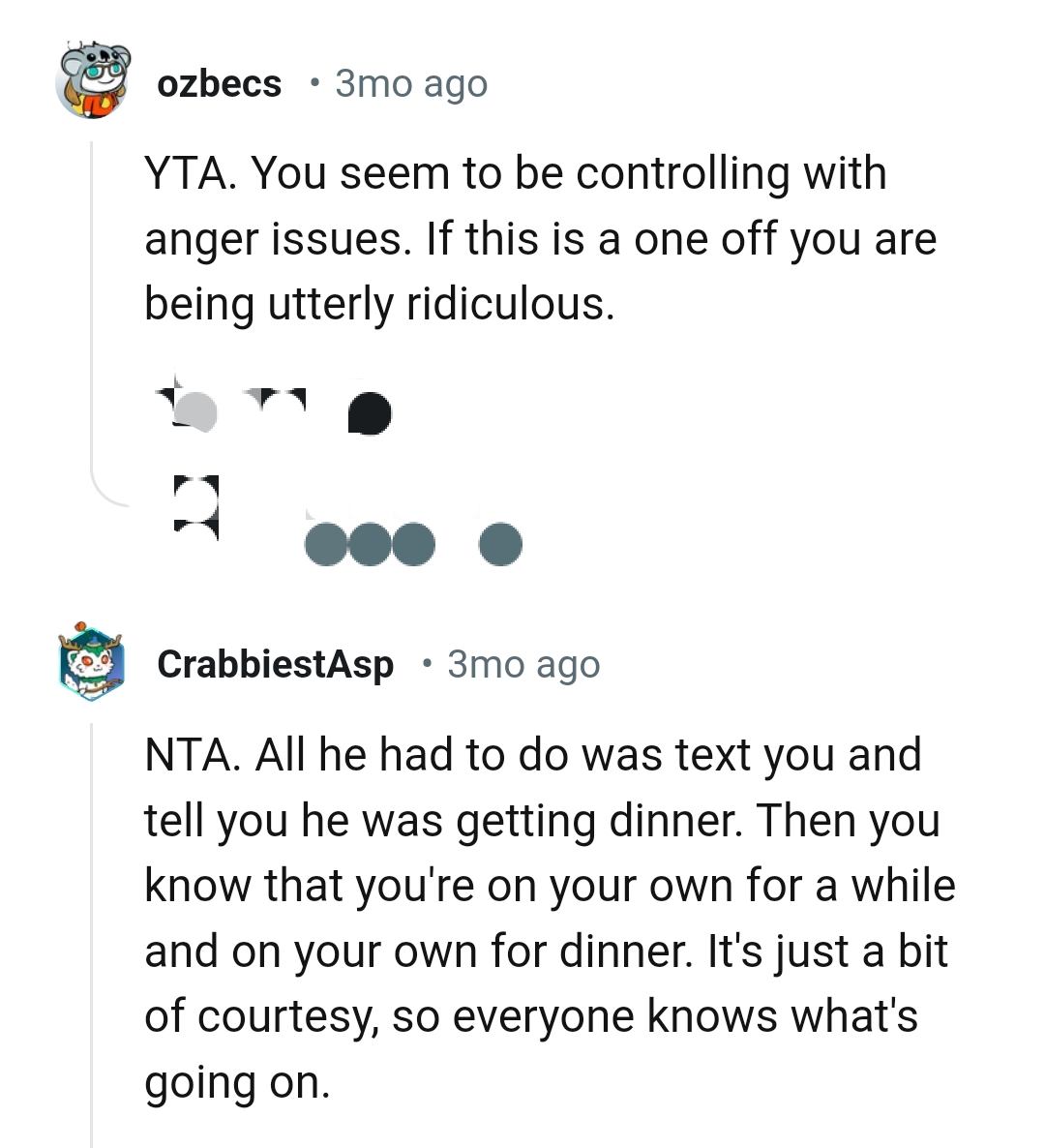 The OP seems to be very controlling