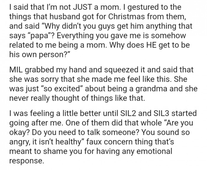 MIL Said That She Was Sorry That She Made the OP Feel Like This