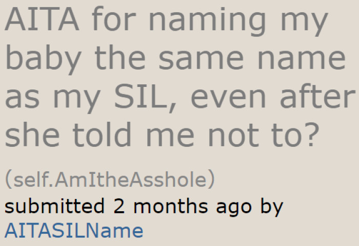 The original poster is the pregnant woman who wishes to name her child Hope.