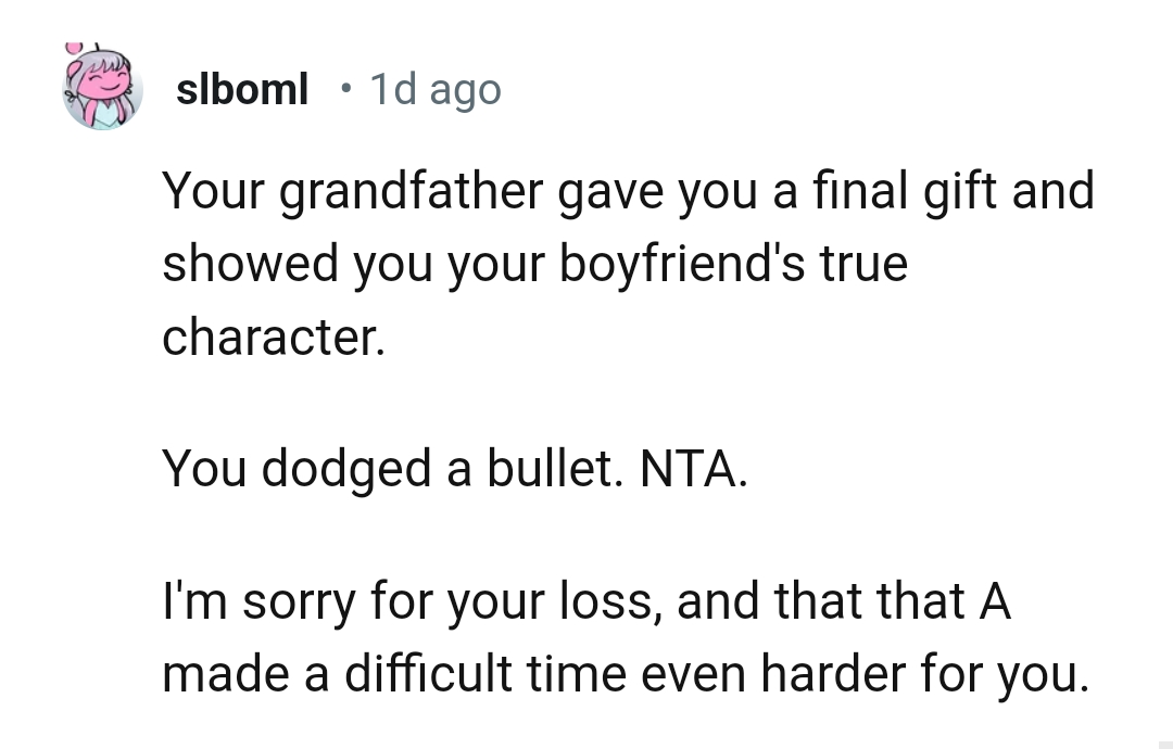 The BF made it a really difficult time for OP