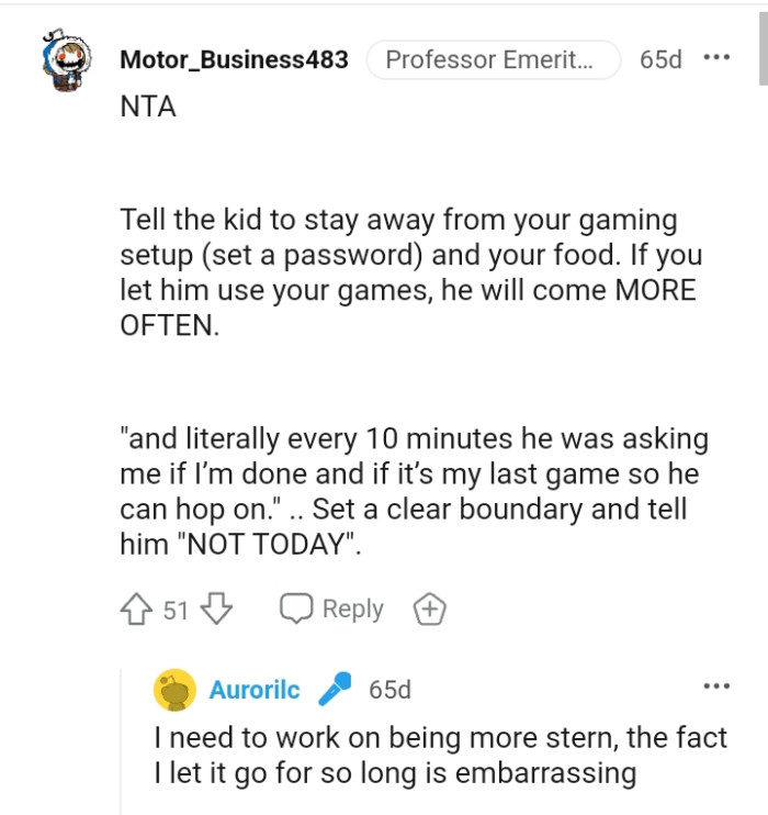 Setting a clear boundary and telling the little guy that it's not today