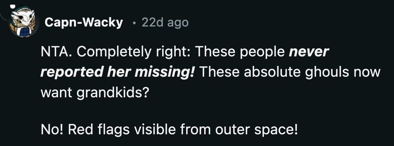 They shouldn't even say her name. To call her kids their grandkids when they don't have a relationship with her is evil.