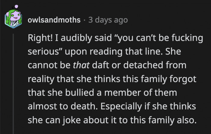 Maybe she's just that delusional or evil