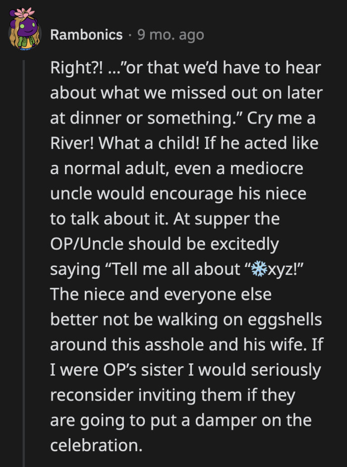 No one can relax and have fun with these wet blankets around.