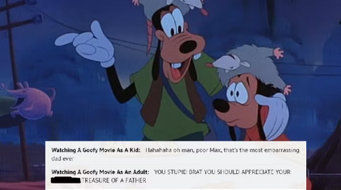 8. Goofy was just trying his best to be the best father while avoiding embarrassing him by being a bit... goofy
