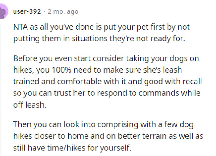 Here's a look into another NTA-voted post where they are saying that OP's not in the wrong.