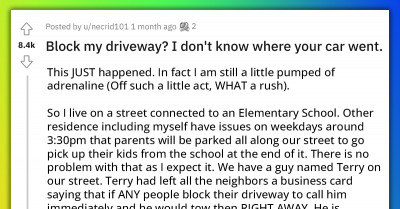 Redditor Gets A Minivan Blocking Their Driveway Towed, Plays Dumb When The Owner Comes Looking For It