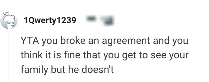 The OP clearly broke an agreement