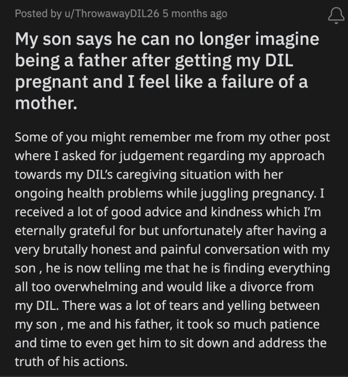 OP posted an update, and her son did not redeem himself in her eyes.
