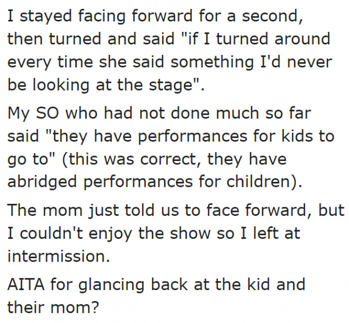 She asks the AITA community if glancing at the group was an a-hole move.