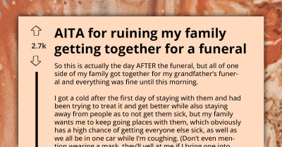 Sick Woman's Response to Grandma Ignoring Her Boundaries Leads to Accusations of Ruining Family Gathering