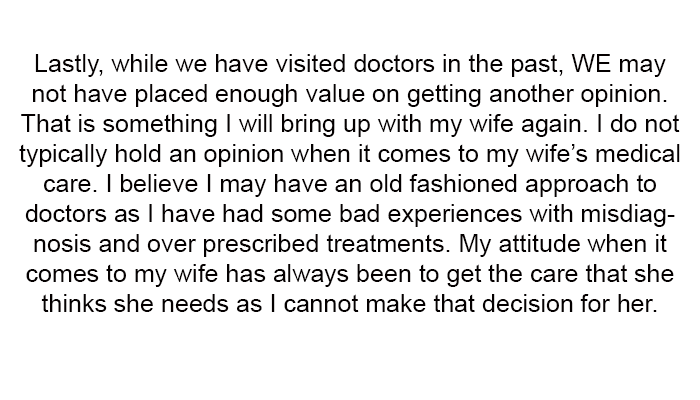 I cannot make that decision for her.