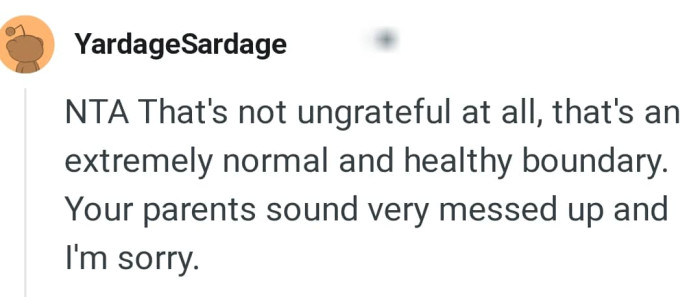 It's not being ungrateful