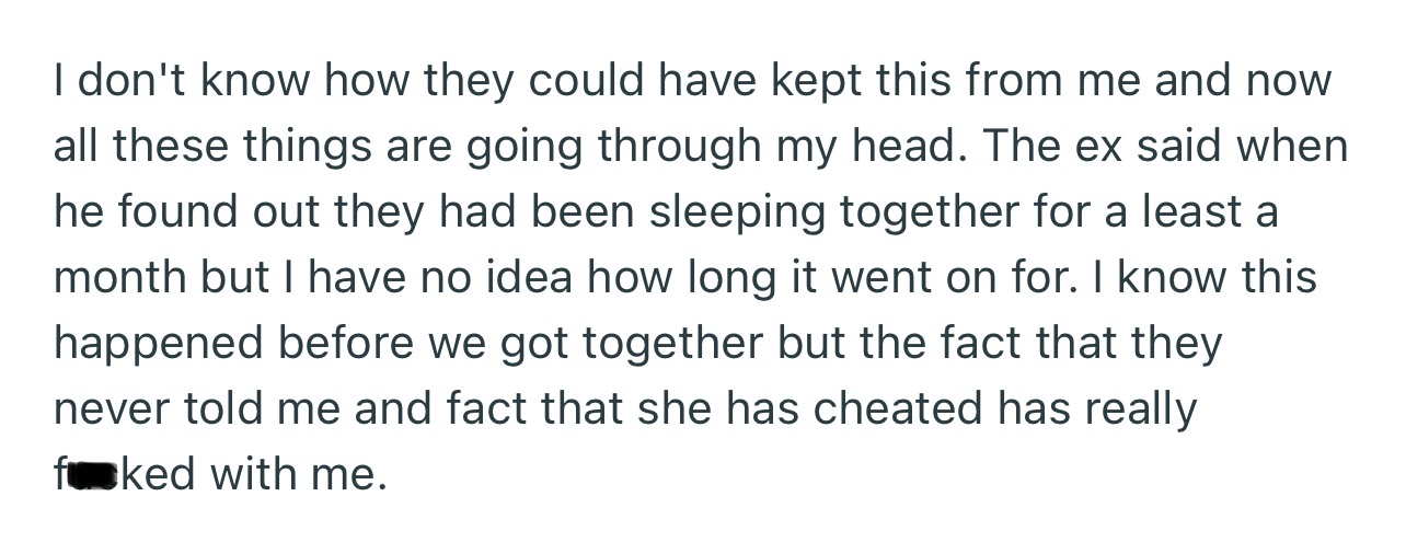 OP has been distraught ever since he learned of this secret