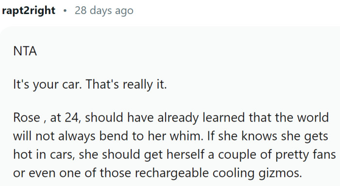 Rose is 24, not a small child