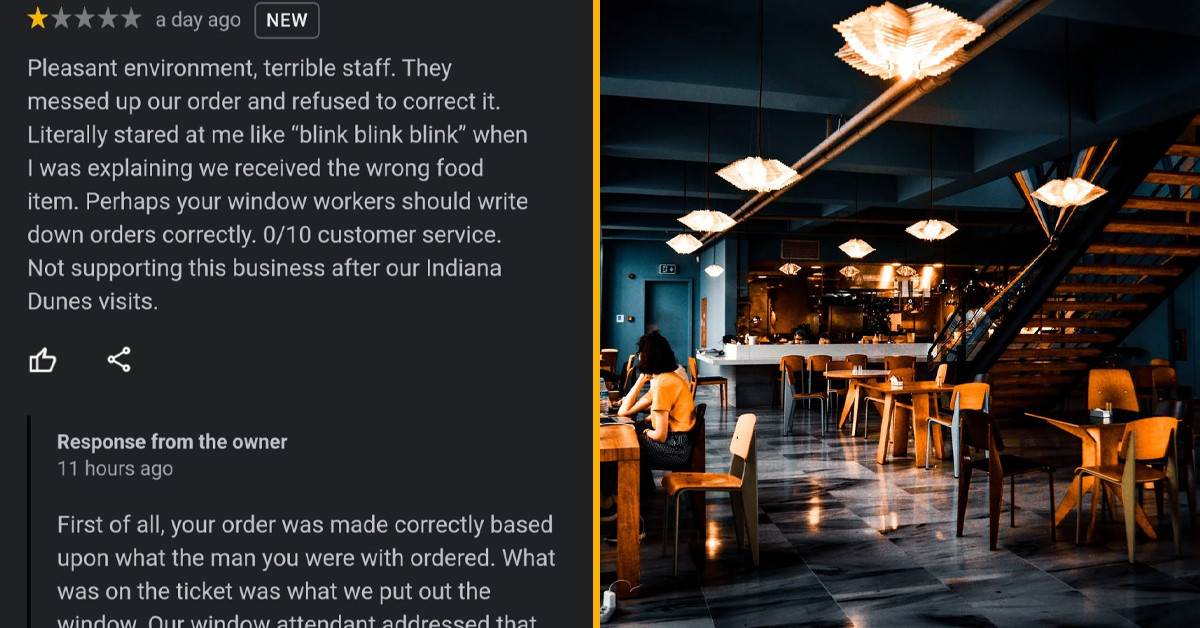 Restaurant Owner Sets The Record Straight After Getting An Unfair 1-Star Review And Tells A "Karen" Not To Come Back