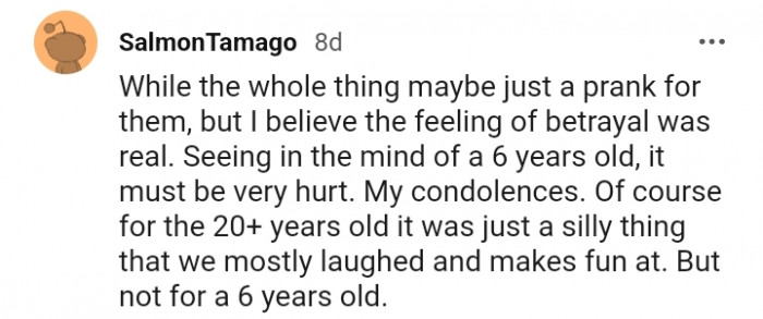16. The feeling of betrayal must have been real