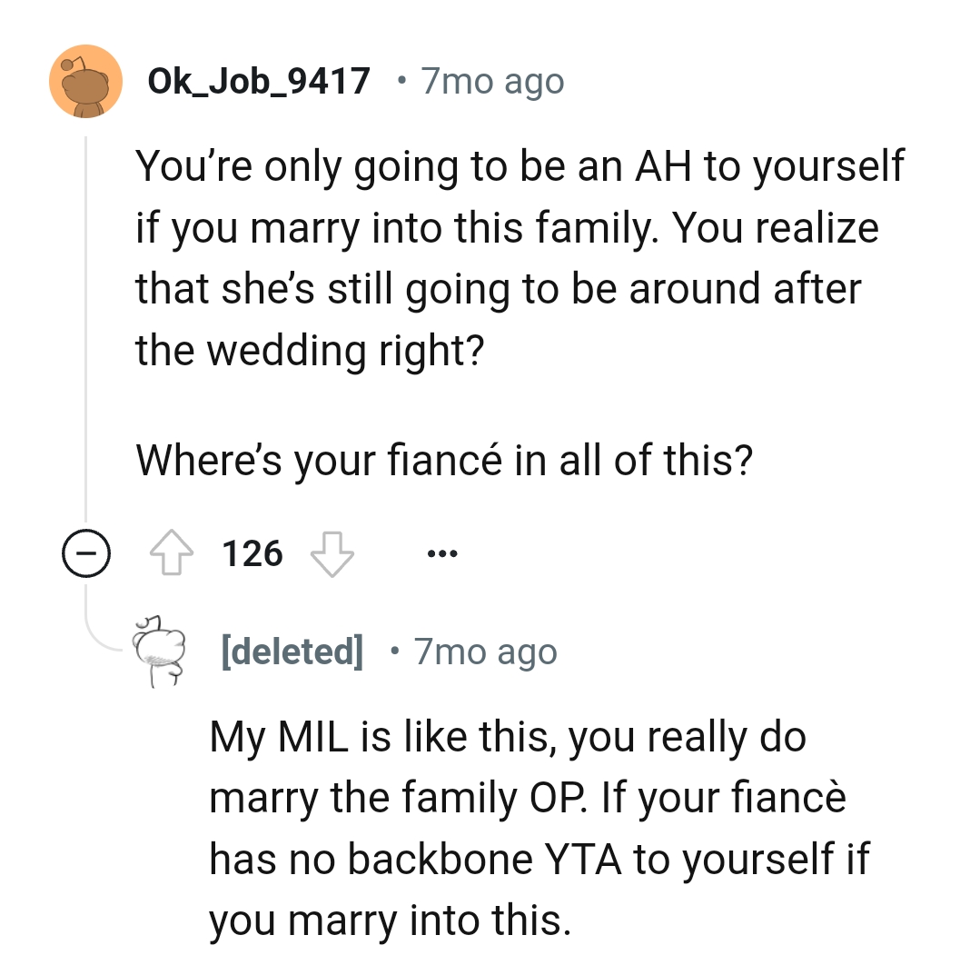 This Redditor wants to know where OP's fiancé is in all of this