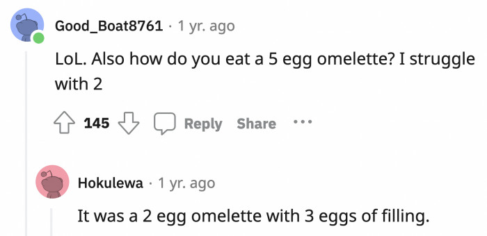 The eggs don't count if they are the filling