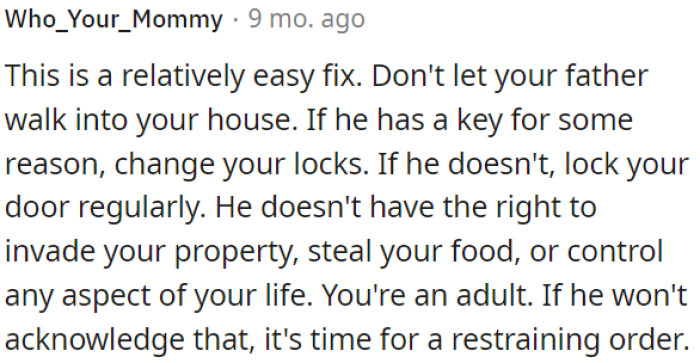 As an adult, OP needs to consider obtaining a restraining order if he refuses to respect her boundaries.