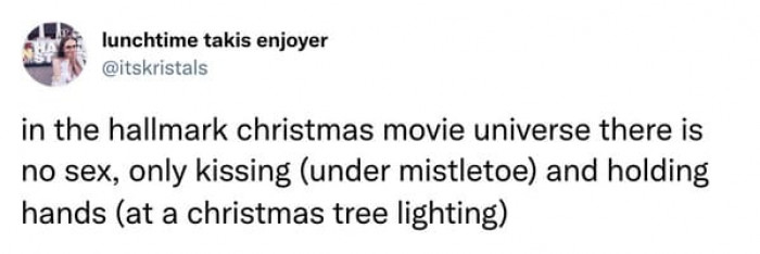 2. None of these are in the Hallmark Christmas movies