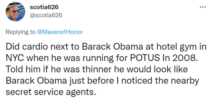 Barack Obama would probably have said something nice or witty in this situation