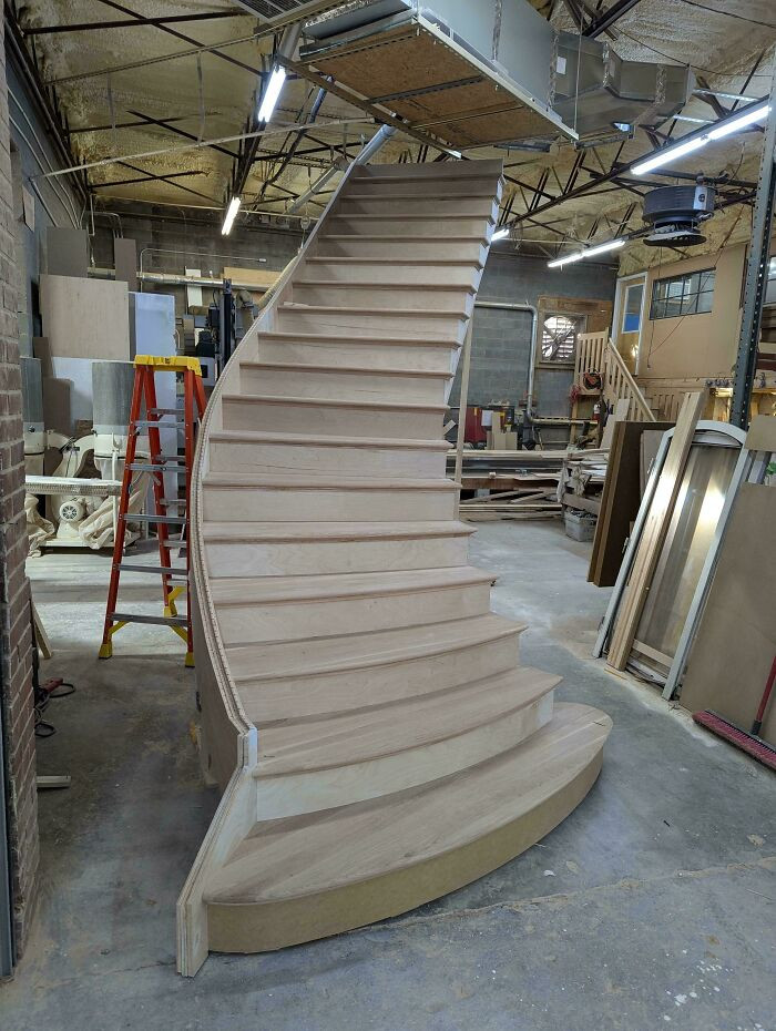 "Just Finished Up This Curved Staircase For A Multi-Million Dollar Home"