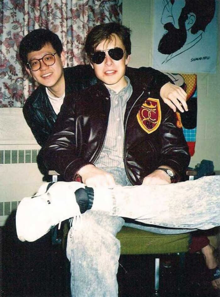 6. Here is Elon Musk with his roommate back in 1990