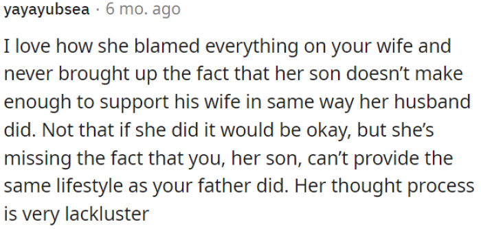 Her thinking is quite limited.