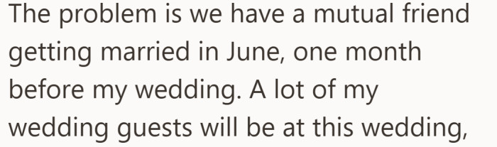 Suddenly, what seemed small could affect how her own wedding feels.