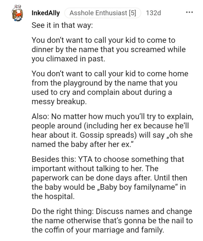 Oh, she named her baby after her ex