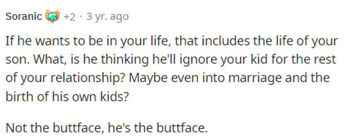 This is something that needs to be considered and taken into account when he's thinking of moving in with her and for her to allow him to move in.