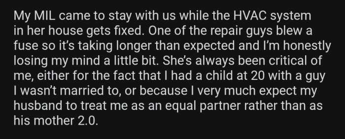 OP's MIL has always been critical of her and her life choices.