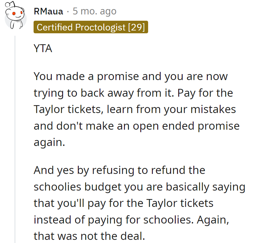 Pay up and stop making promises as bendy as a pretzel.