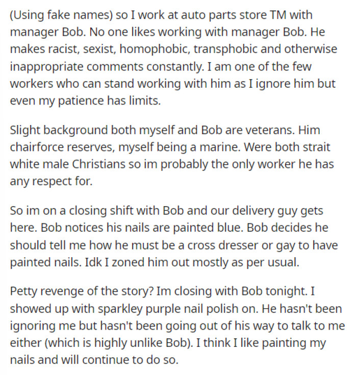OP tells us the whole situation that happened with the delivery driver as well as what he chose to do as his petty revenge on his manager.