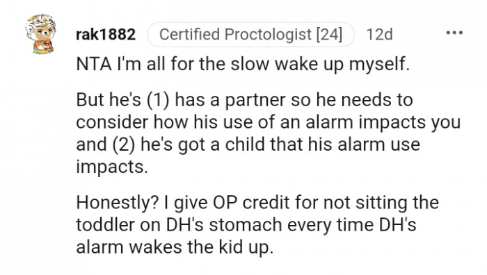 This Redditor is all for the slow wake up