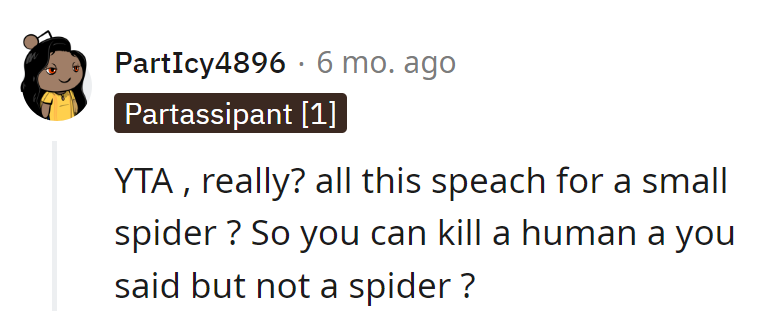 Spider diplomacy got lost in translation. Small creature, big drama.