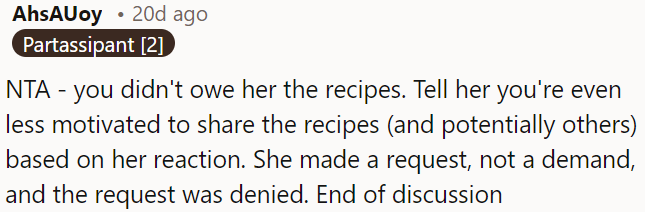 She asked, and OP said no; it's as simple as that—no need to keep the conversation going.