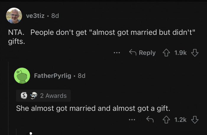 You either get married or you don't. There's no in-between.