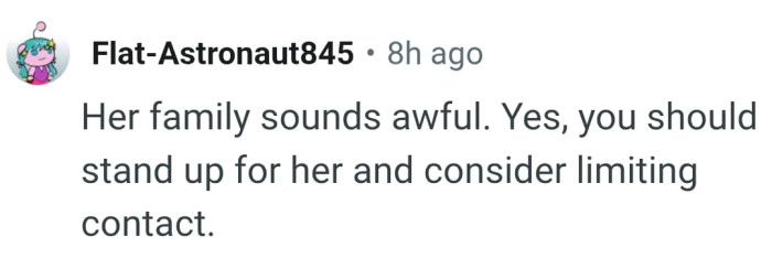 The OP should stand up for his wife