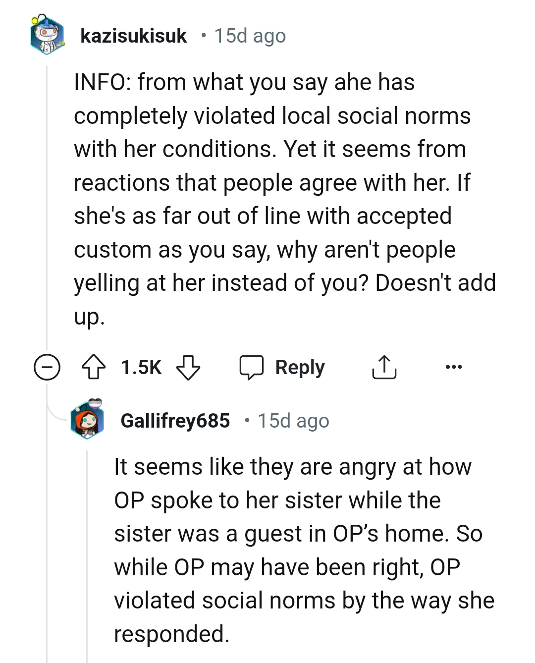 It seems from her reaction that people agree with her