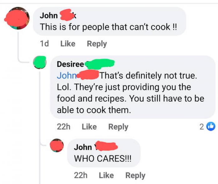 5. Don't talk back to John