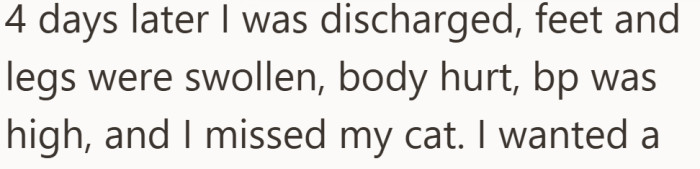 Physically drained and emotional, she needed rest more than anything else.