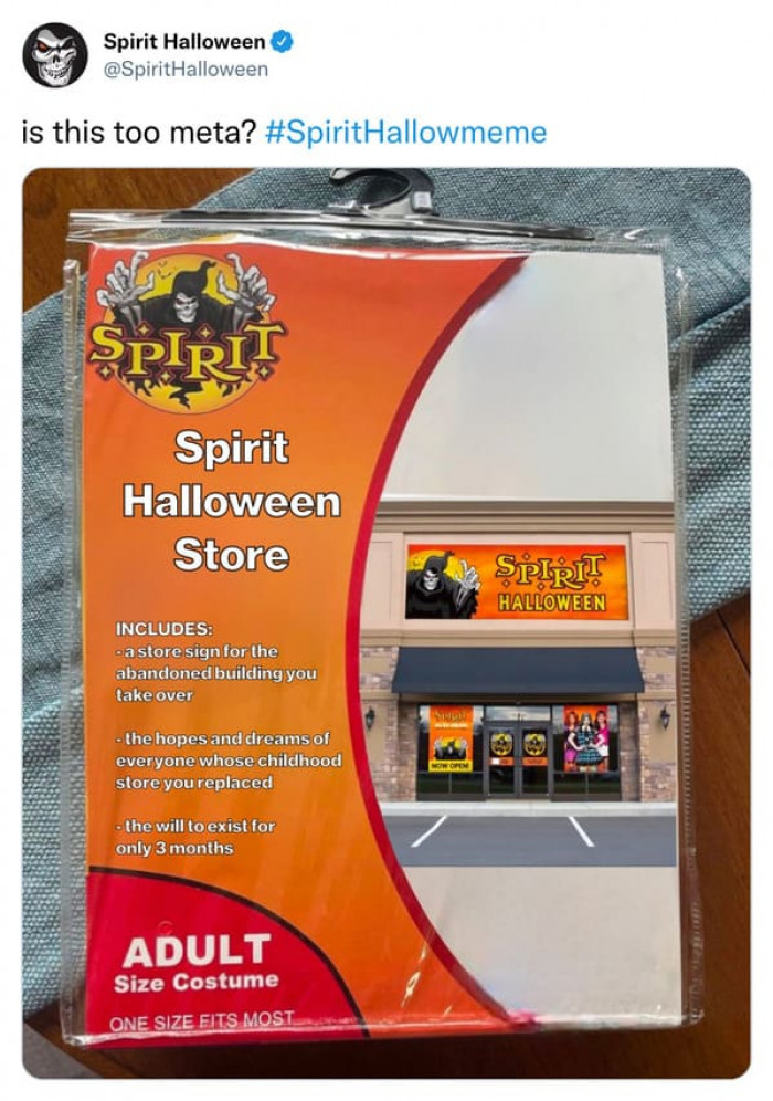 20. A Fake Spirit Halloween Costume of the Spirit Halloween Store