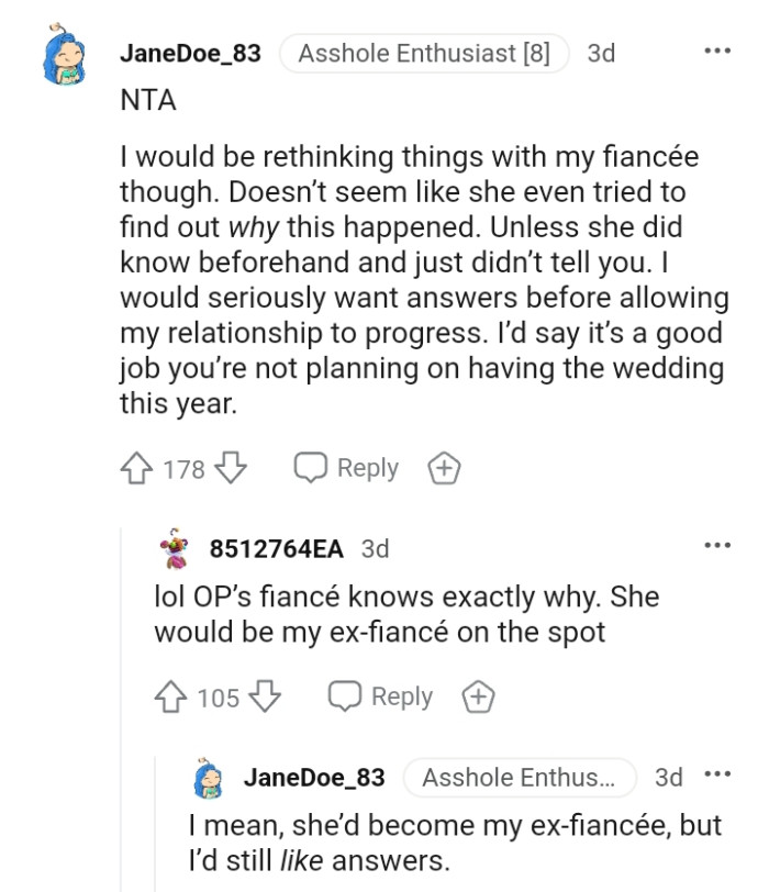 It doesn't seem like she tried to find out why