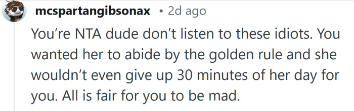 It's fair for you to be mad.