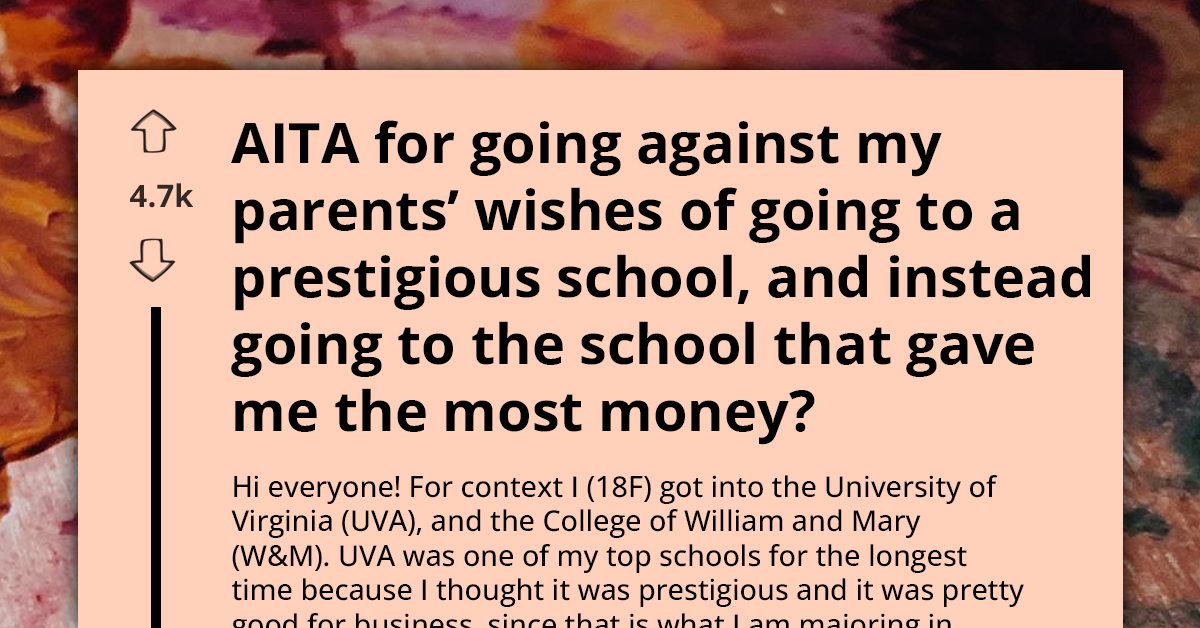AITA For Choosing Financial Prudence Over Prestige Against My Parents' Wishes