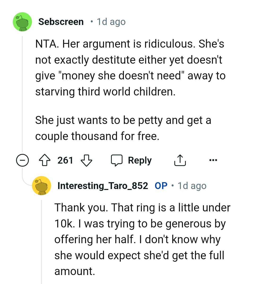 She wants to be petty